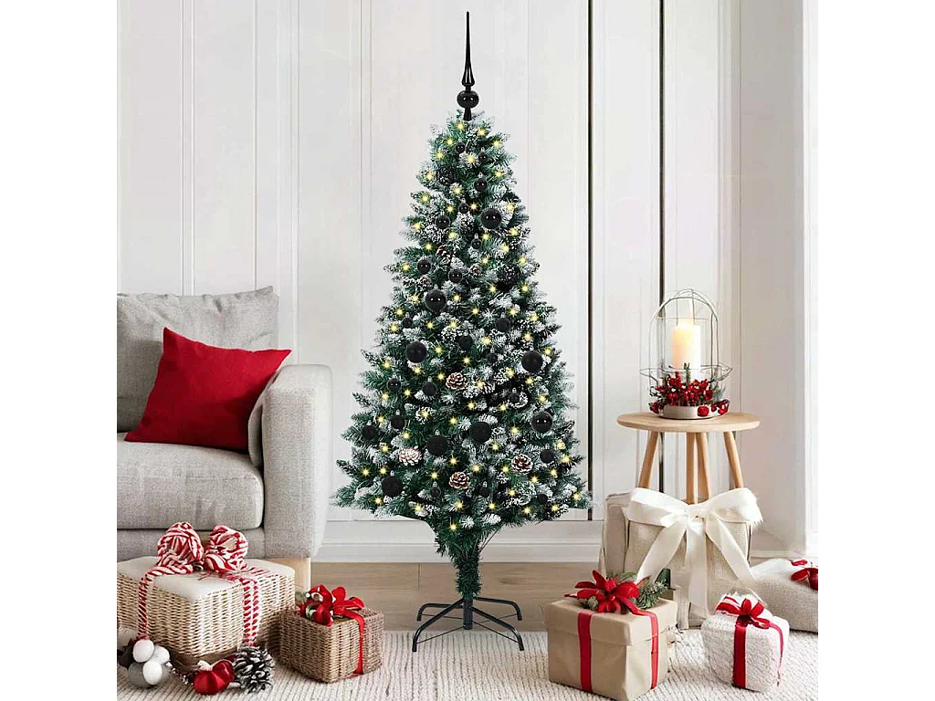 Kunstkerstboom Groen 150 cm PVC en Staal en Kunststof