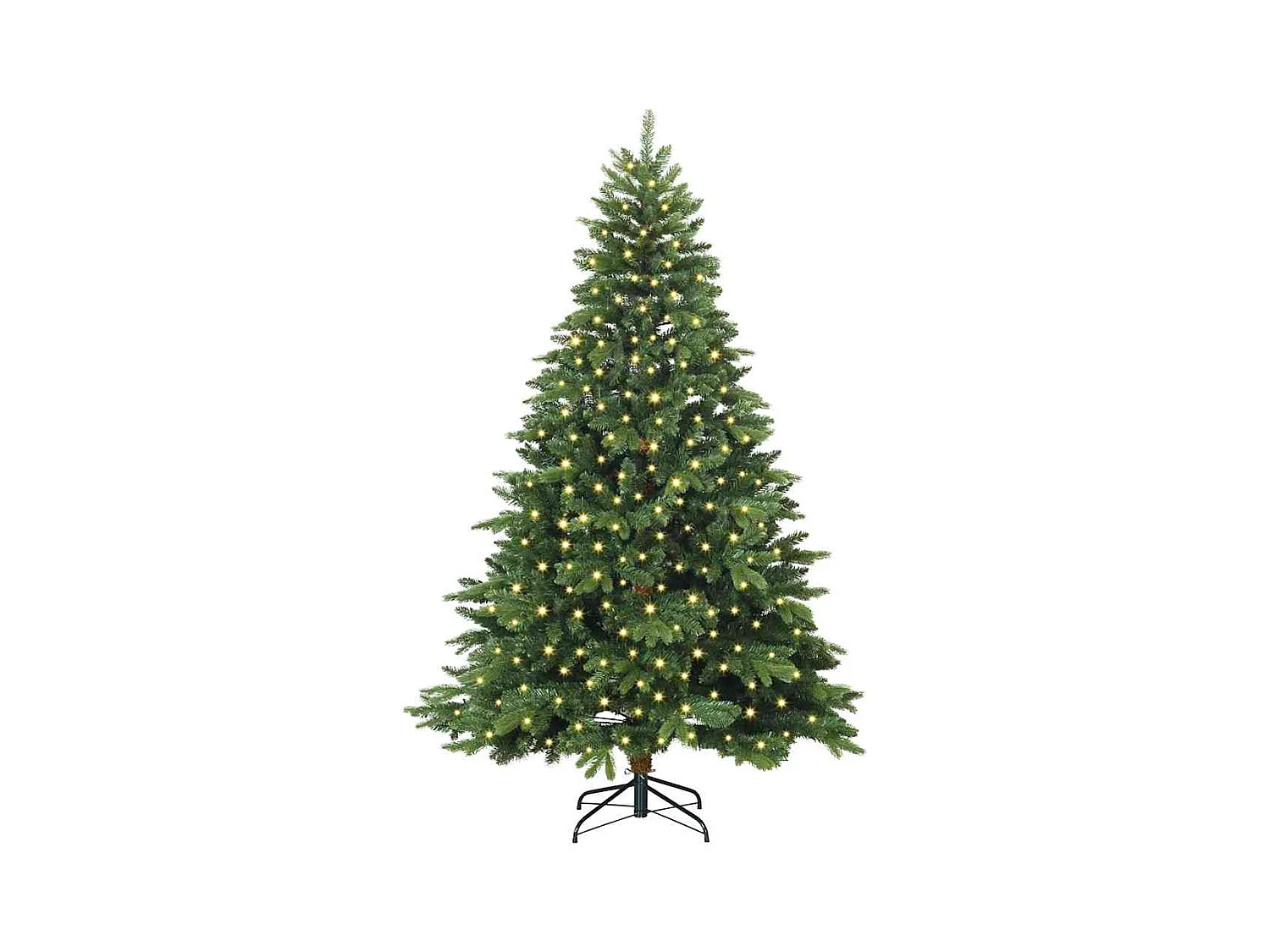 Kunstkerstboom met 300 LED met standaard Groen 210 cm PE en PVC