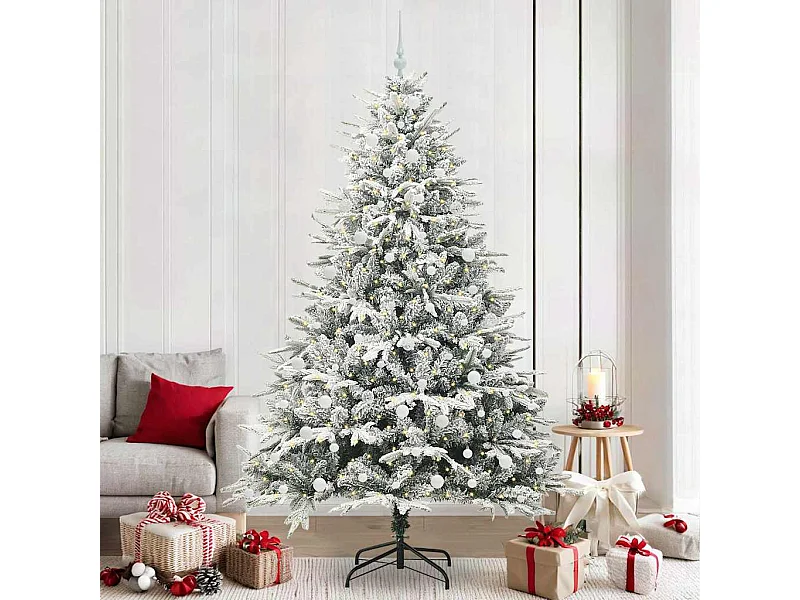 Árbol de Navidad artificial preiluminado con juego de bolas