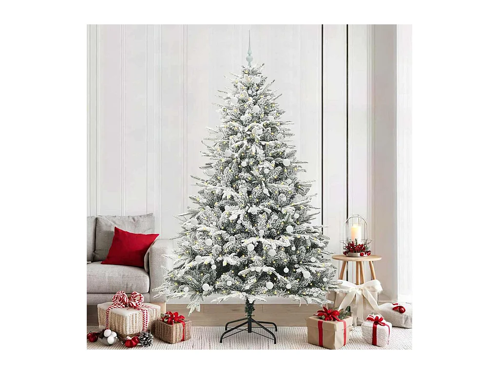 Árbol de Navidad artificial preiluminado con juego de bolas