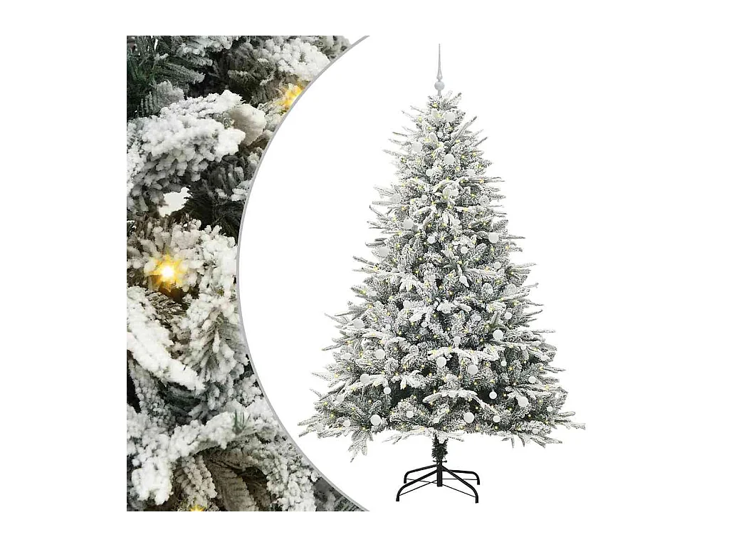 Árbol de Navidad artificial preiluminado con juego de bolas