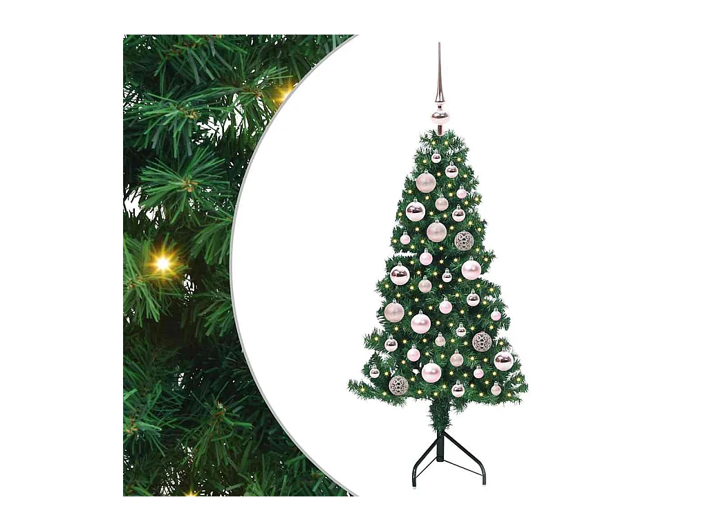 Arbre de Noël artificiel d'angle Vert 120 cm PVC et métal