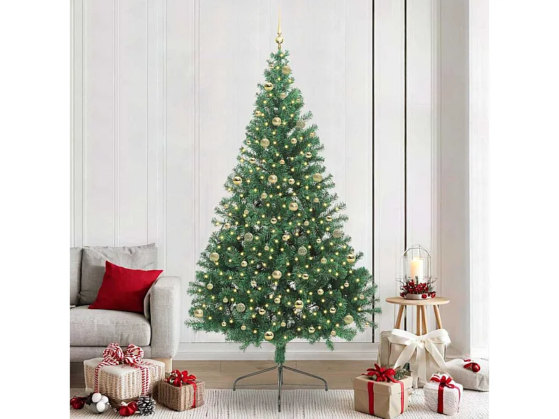Sapin de Noël artificiel pré-éclairé Vert 240 cm PVC