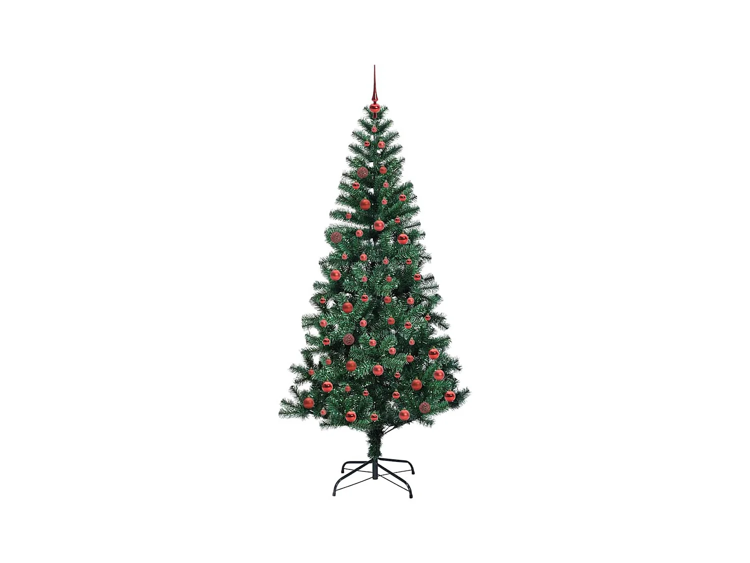 Sapin de Noël artificiel pré-éclairé Vert 210 cm PVC et métal