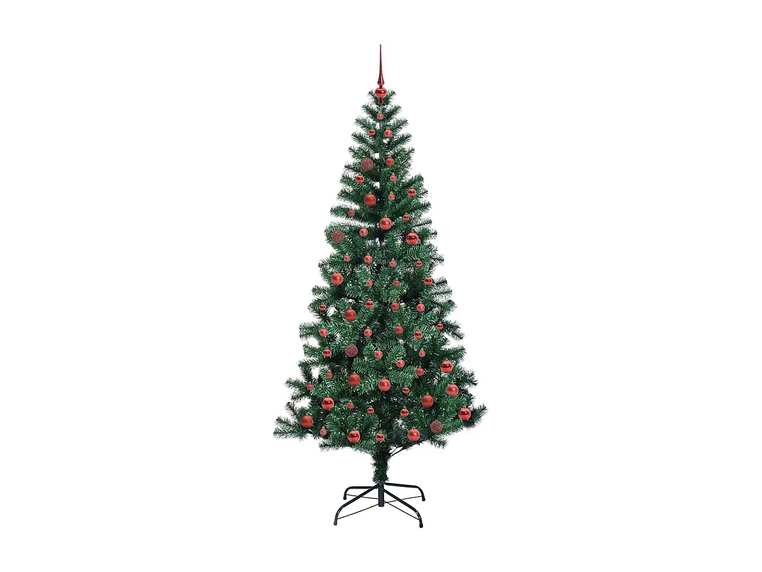 Sapin de Noël artificiel pré-éclairé Vert 210 cm PVC et métal