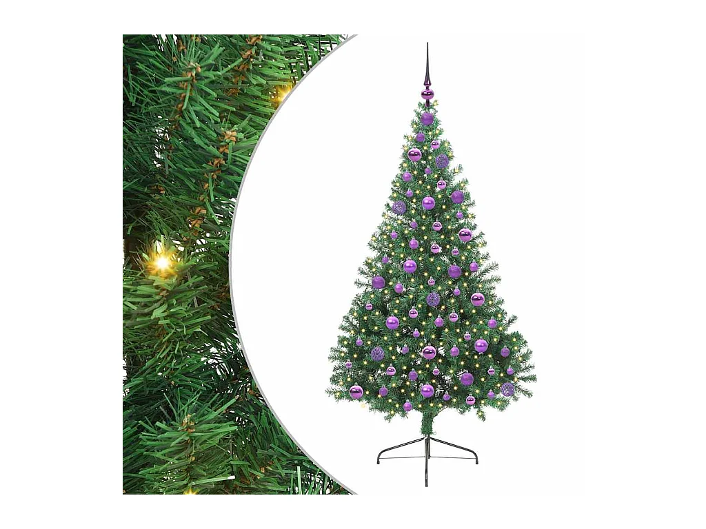 Sapin de Noël artificiel pré-éclairé Vert 180 cm PVC
