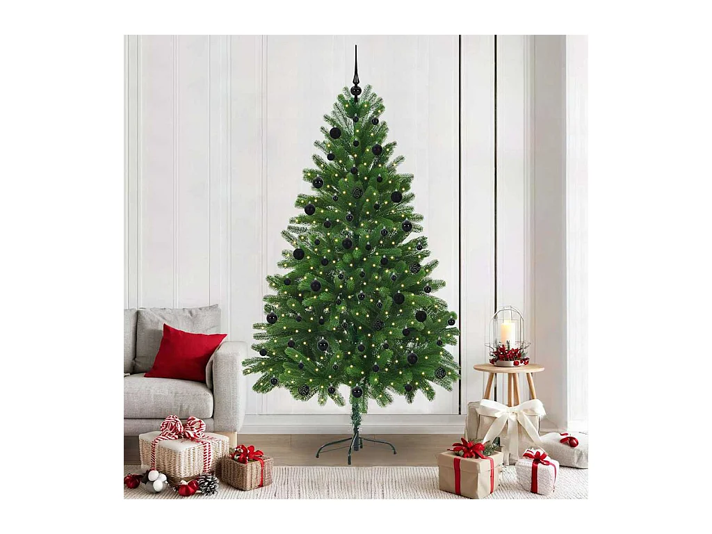 Árbol de Navidad con 300 LED con soporte Verde 210 cm PE