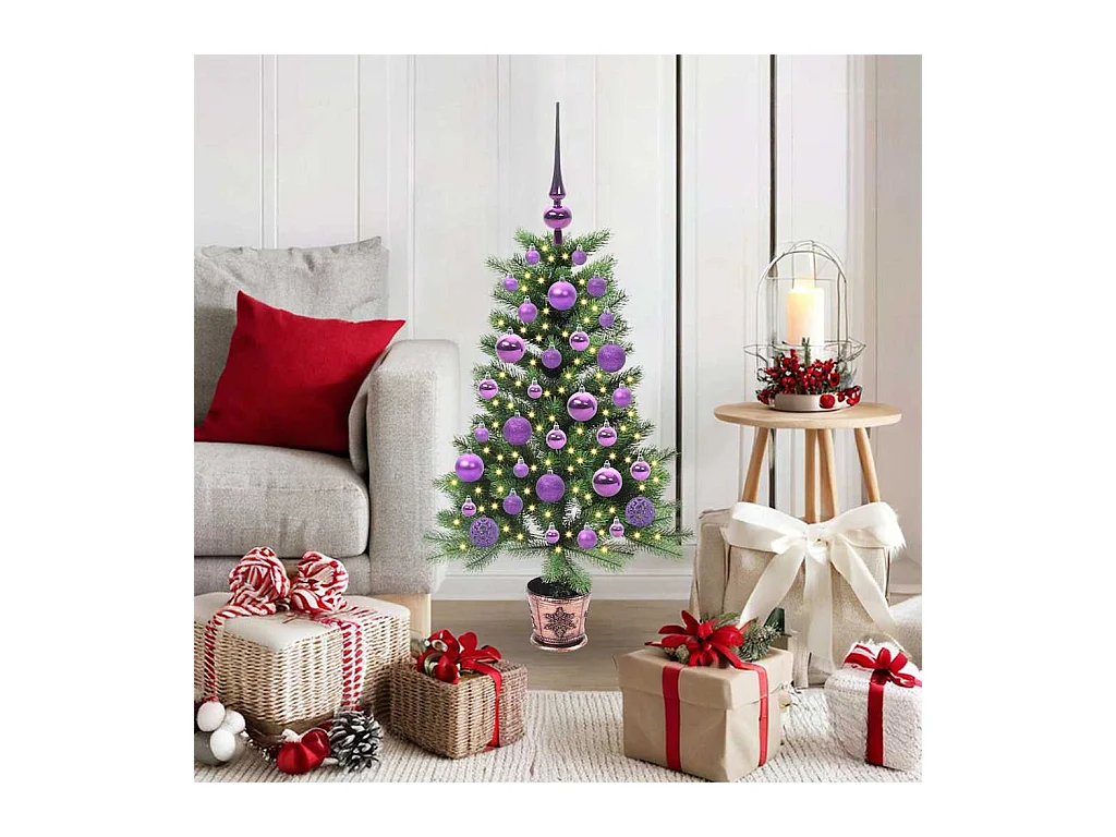 Árbol de Navidad con 150 LED con soporte Verde 90 cm PE