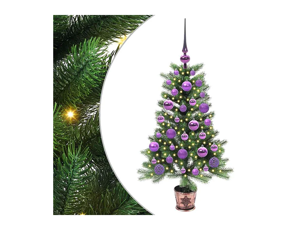Árbol de Navidad con 150 LED con soporte Verde 90 cm PE