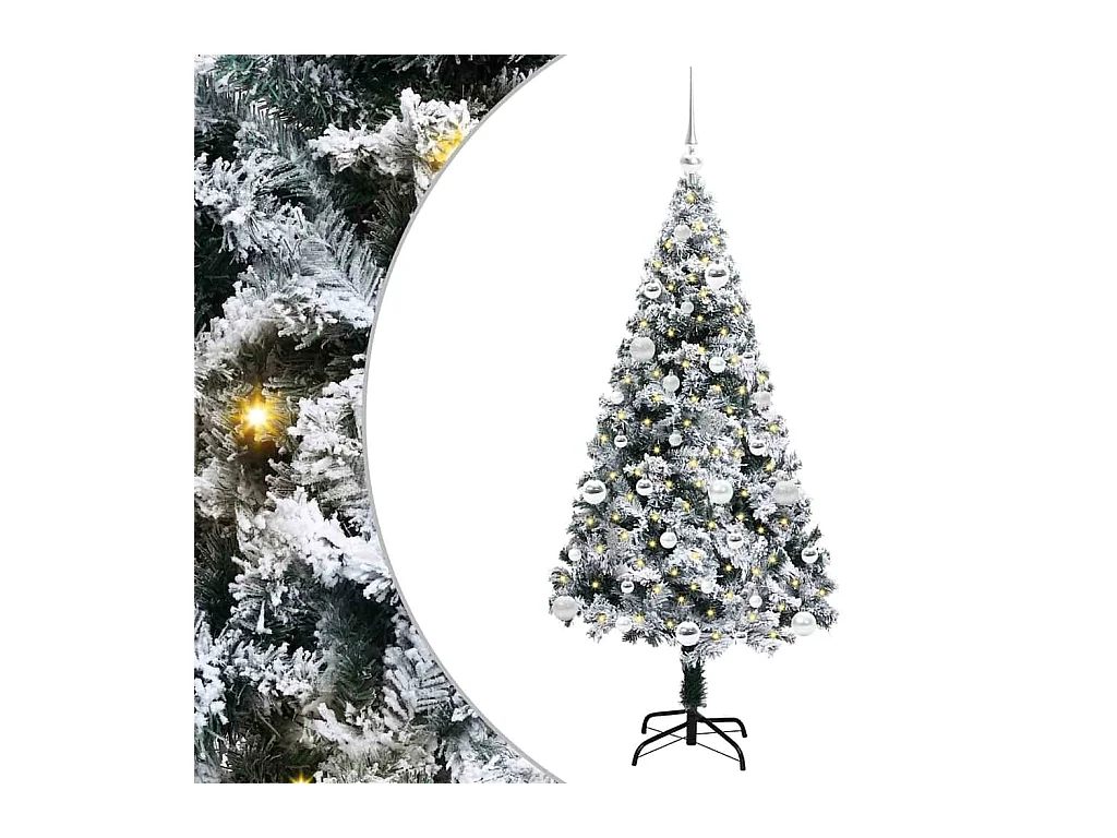 Árbol de Navidad artificial Verde 150 cm PVC y Acero y Plástico