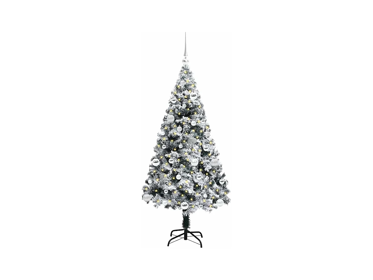 Árbol de Navidad artificial Verde 150 cm PVC y Acero y Plástico