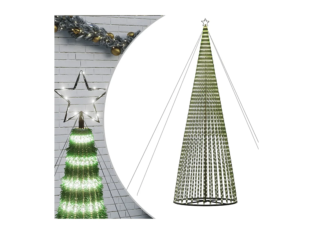 Sapin de Noël à LED 1544 LED blanc froid 500 cm