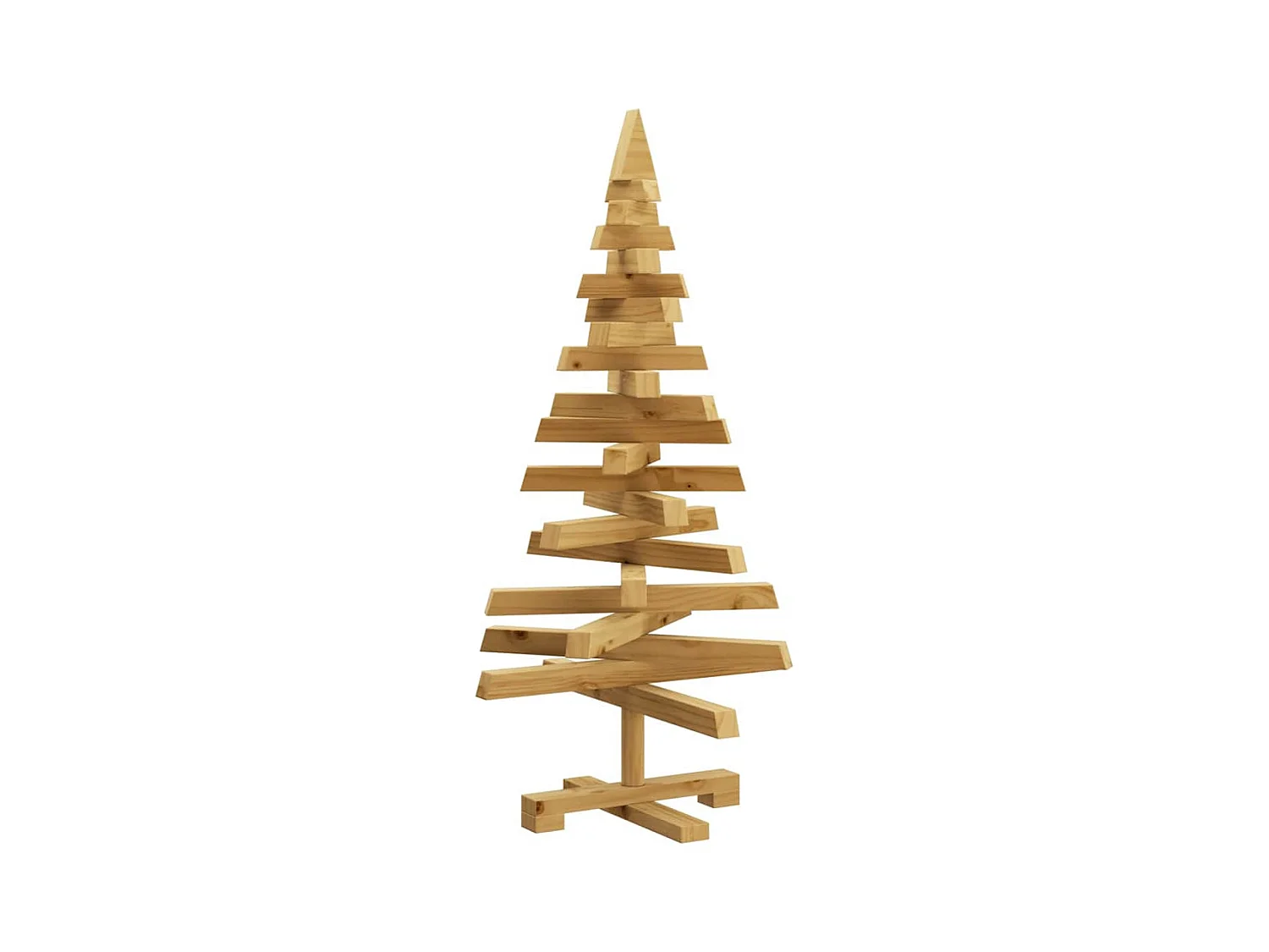 Arbres de Noël avec support Marron 90 cm Bois massif en pin