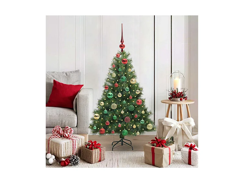 Árvore de Natal Artificial com 150 LEDs Verde 120 cm PE e PVC