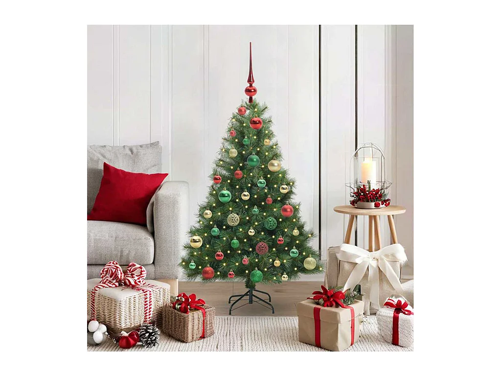 Sapin de Noël artificiel avec 150 LED Vert 120 cm PE et PVC