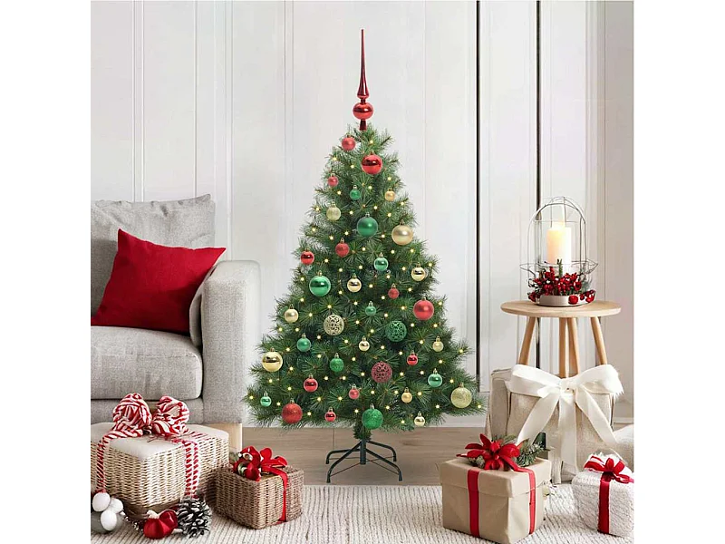 Sapin de Noël artificiel avec 150 LED Vert 120 cm PE et PVC