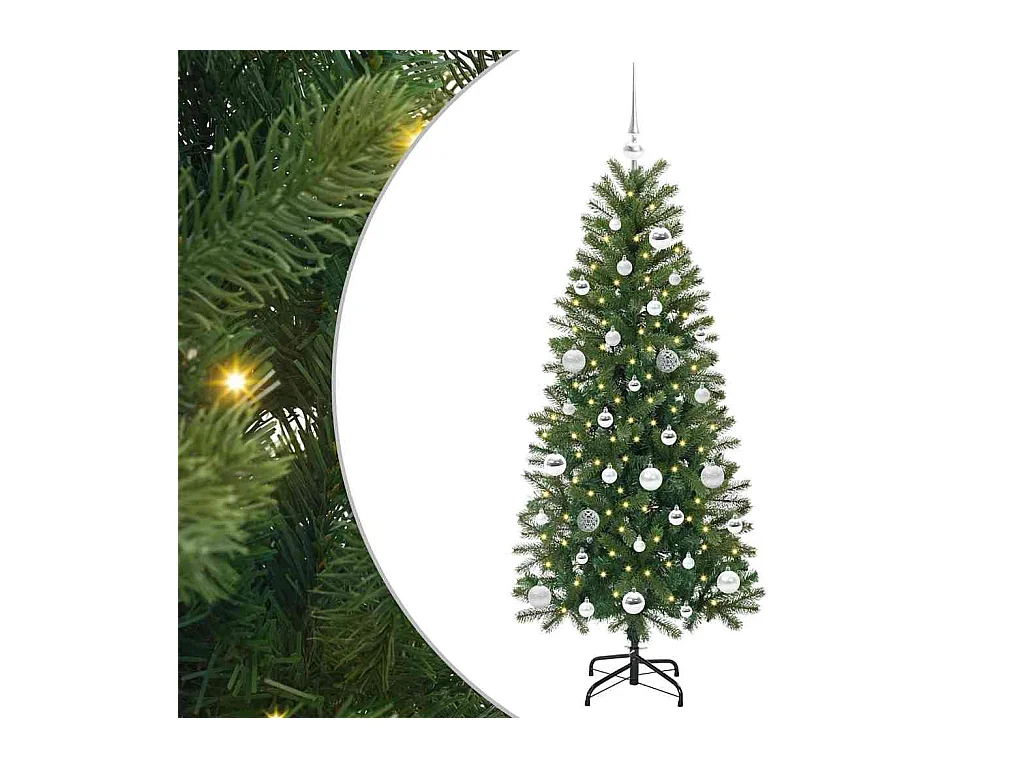 Sapin de Noël artificiel avec 150 LED Vert 150 cm PE et PVC