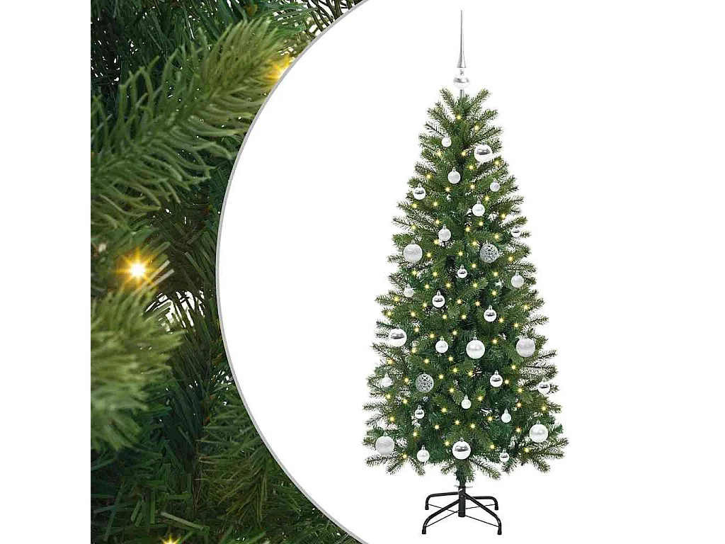 Sapin de Noël artificiel avec 150 LED Vert 150 cm PE et PVC