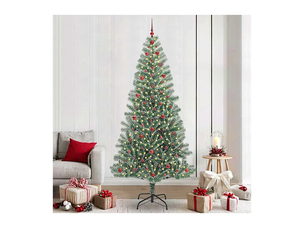 Arbre de Noël artificiel floconné de neige avec lumière LED