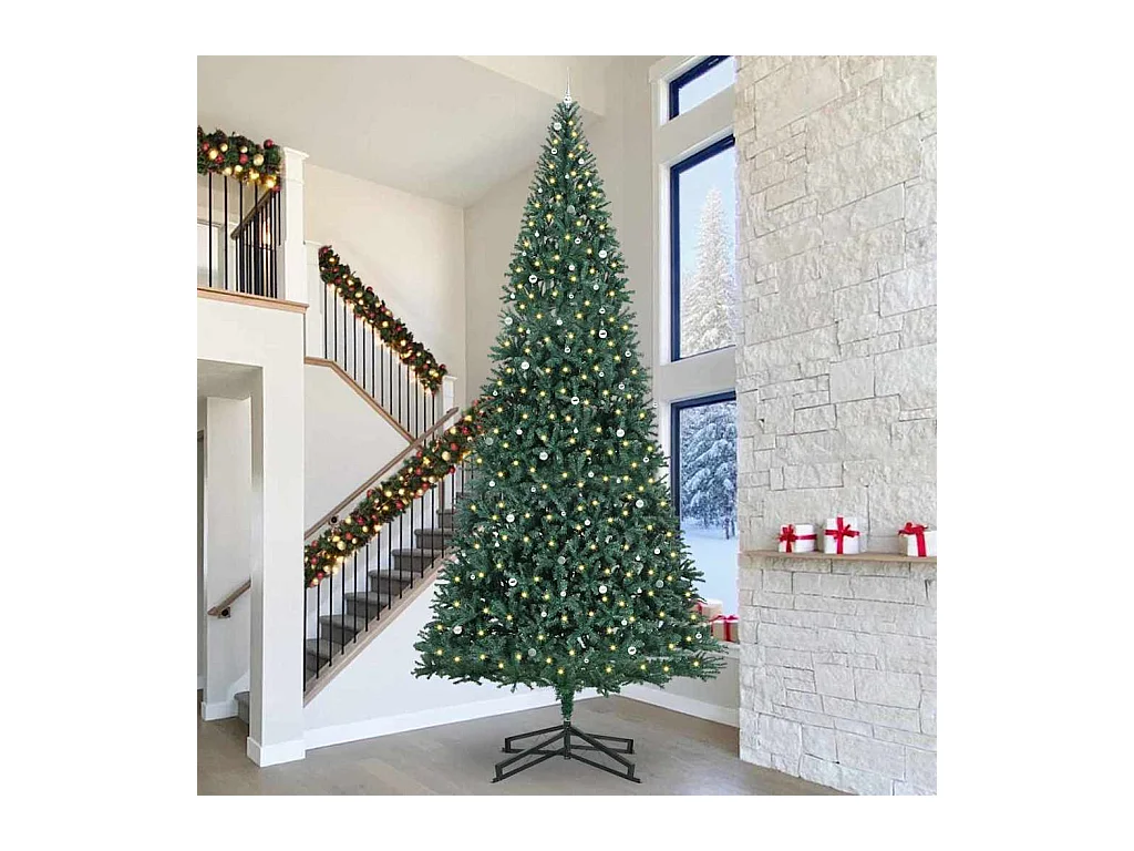 Arbre de Noël artificiel pré-éclairé avec ensemble de boules