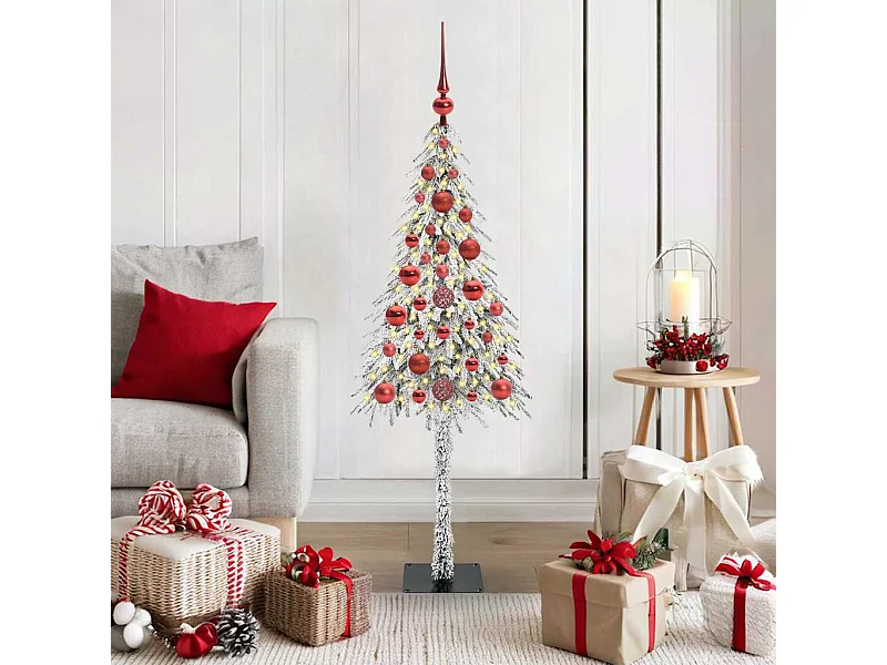Sapin de Noël avec 150 LED Blanc 120 cm PE et Acier