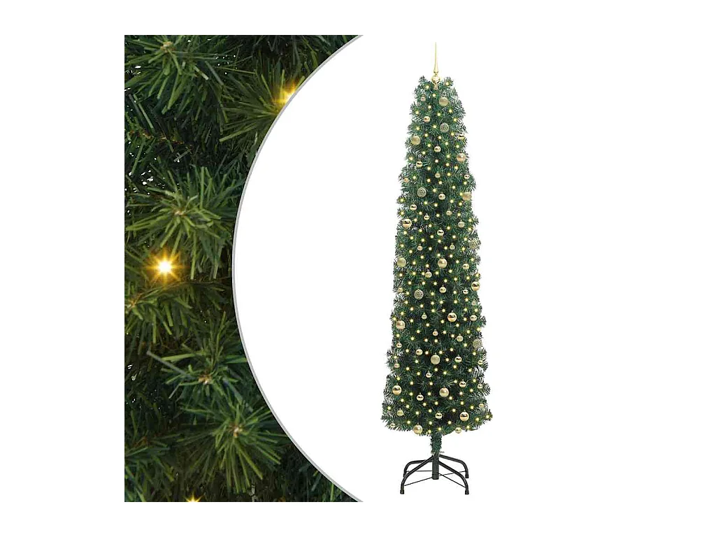 Árvore de Natal Artificial Verde 240 cm PVC e Aço e Plástico