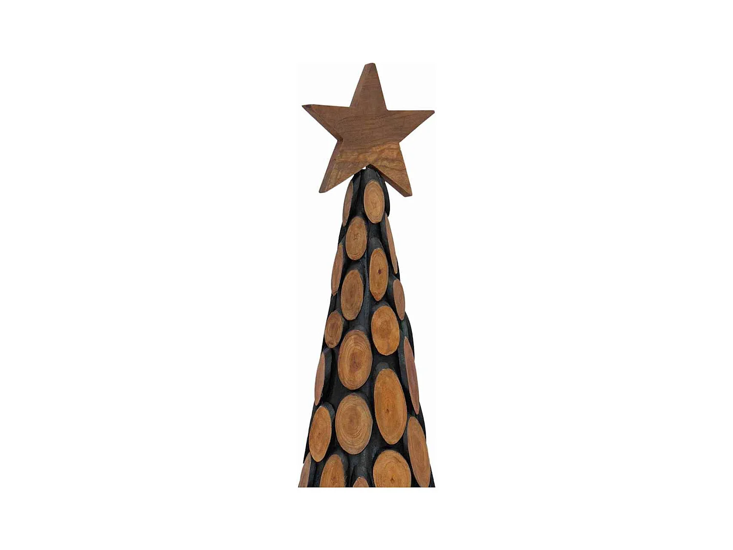 Sapin de Noël avec support Marron 120 cm Bois de teck solide