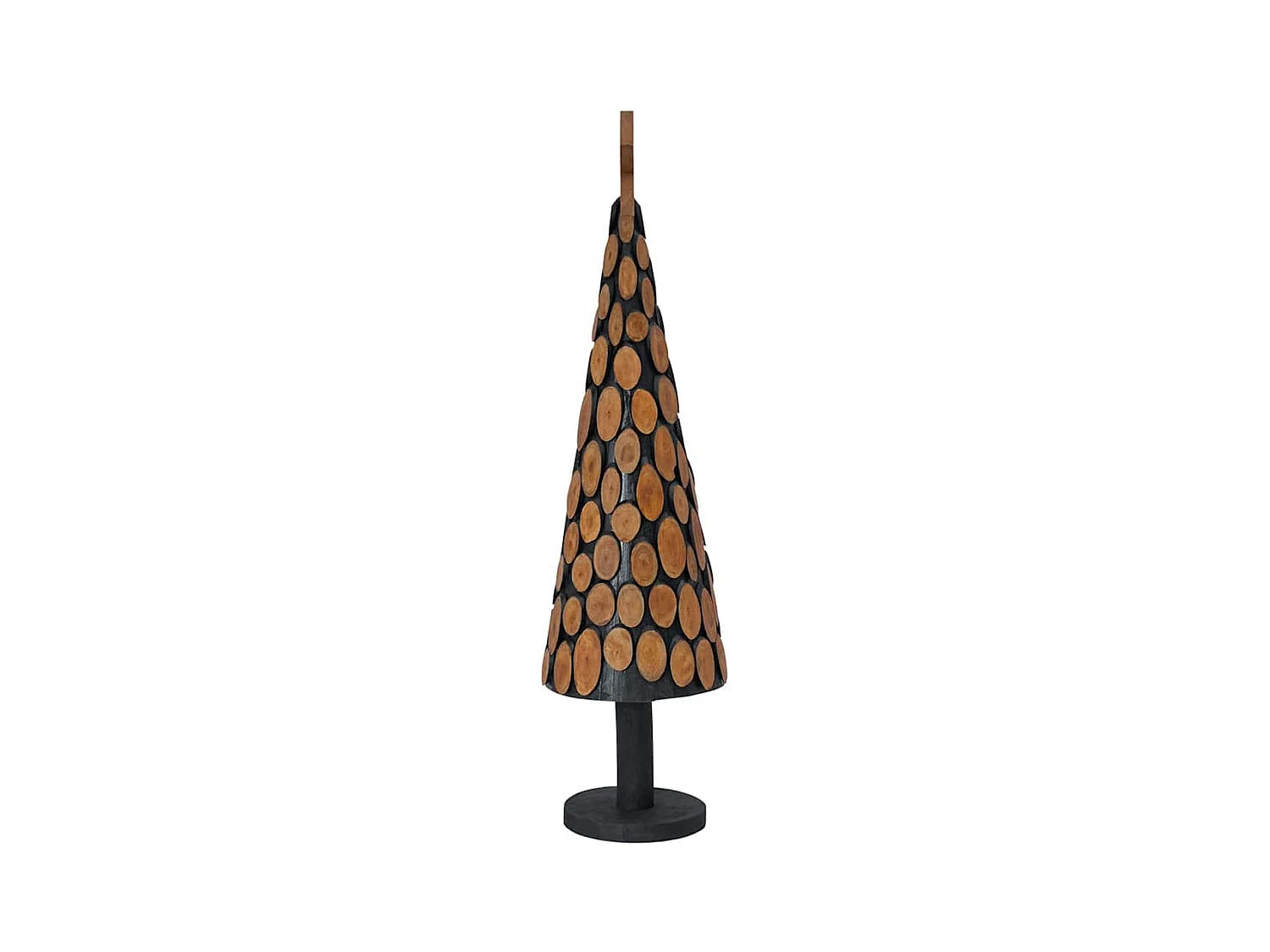 Sapin de Noël avec support Marron 120 cm Bois de teck solide