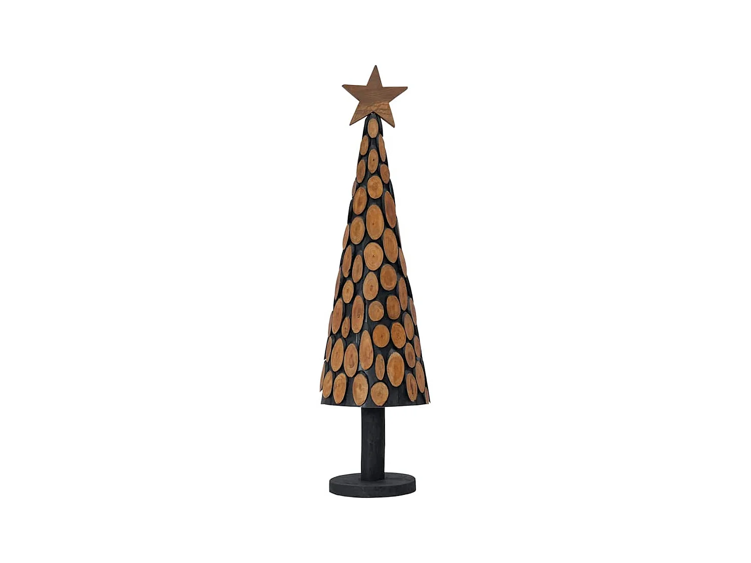 Sapin de Noël avec support Marron 120 cm Bois de teck solide