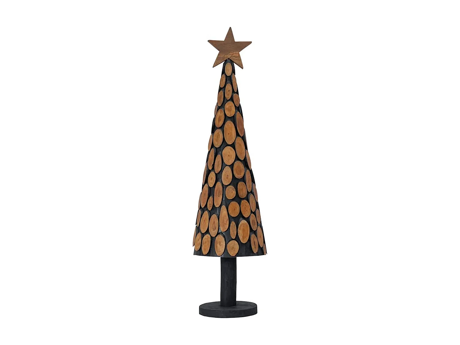 Sapin de Noël avec support Marron 120 cm Bois de teck solide