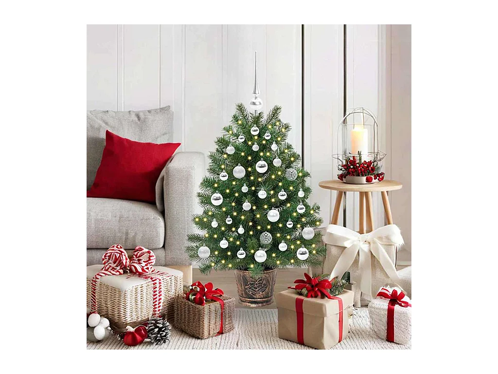Sapin de Noël artificiel avec 150 LED Vert 95 cm PE et PVC