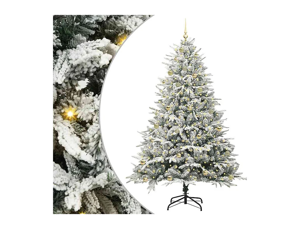 Sapin de Noël artificiel pré-éclairé avec set de boules Vert