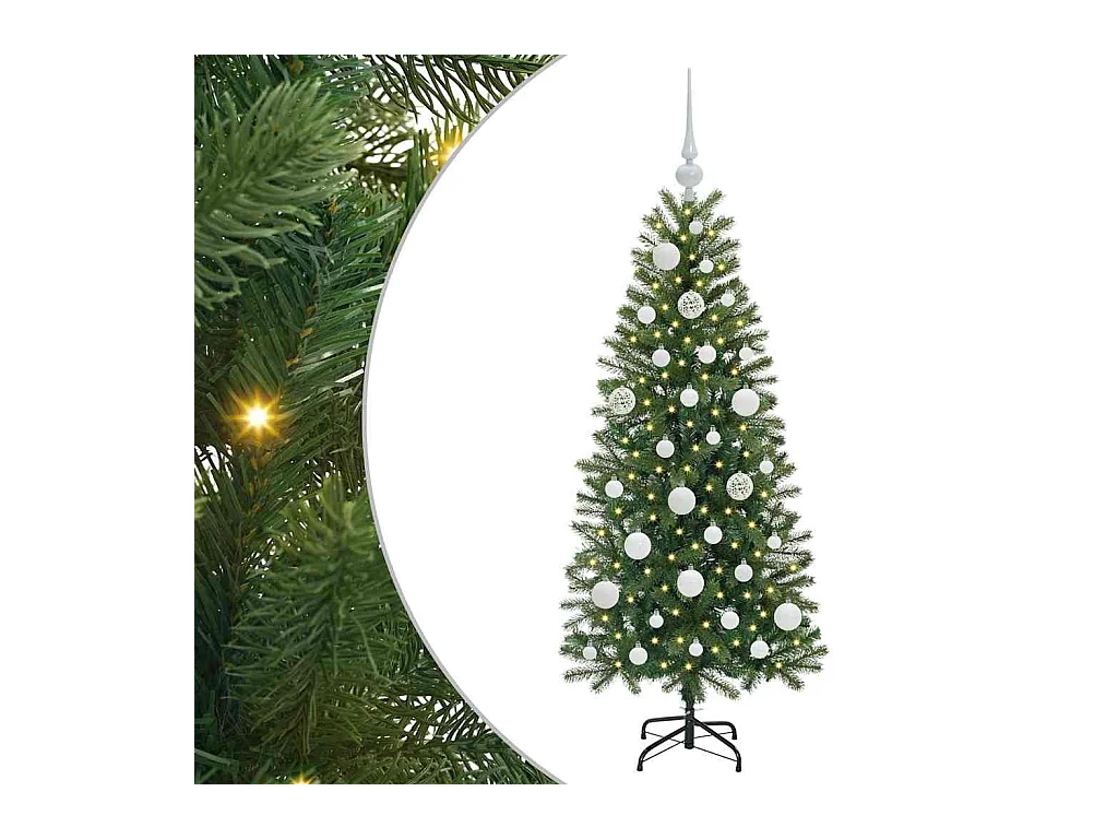 Árvore de Natal Artificial com 150 LEDs Verde 120 cm PE e PVC
