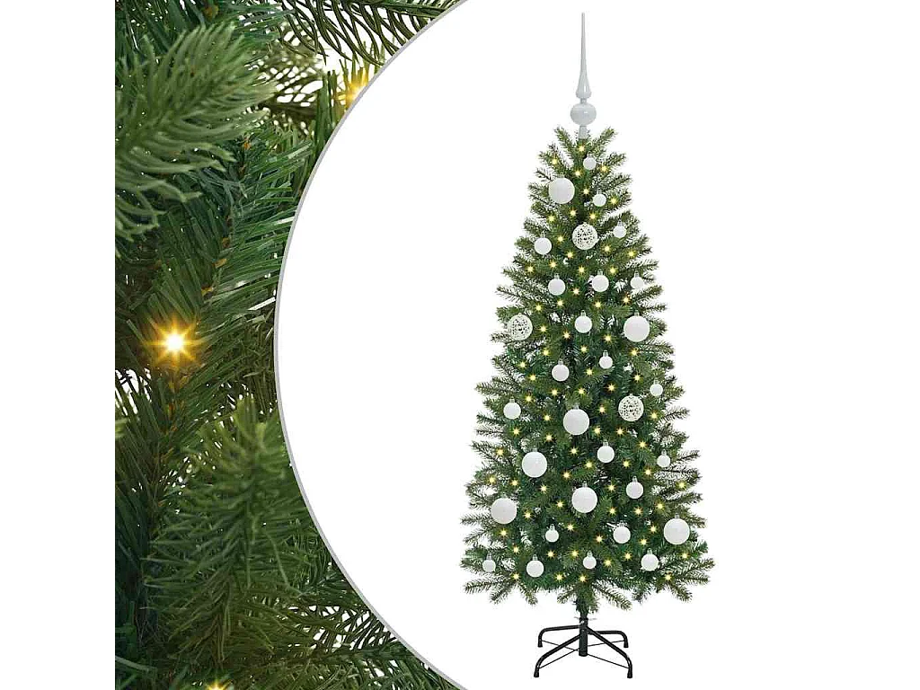 Sapin de Noël artificiel avec 150 LED Vert 120 cm PE et PVC