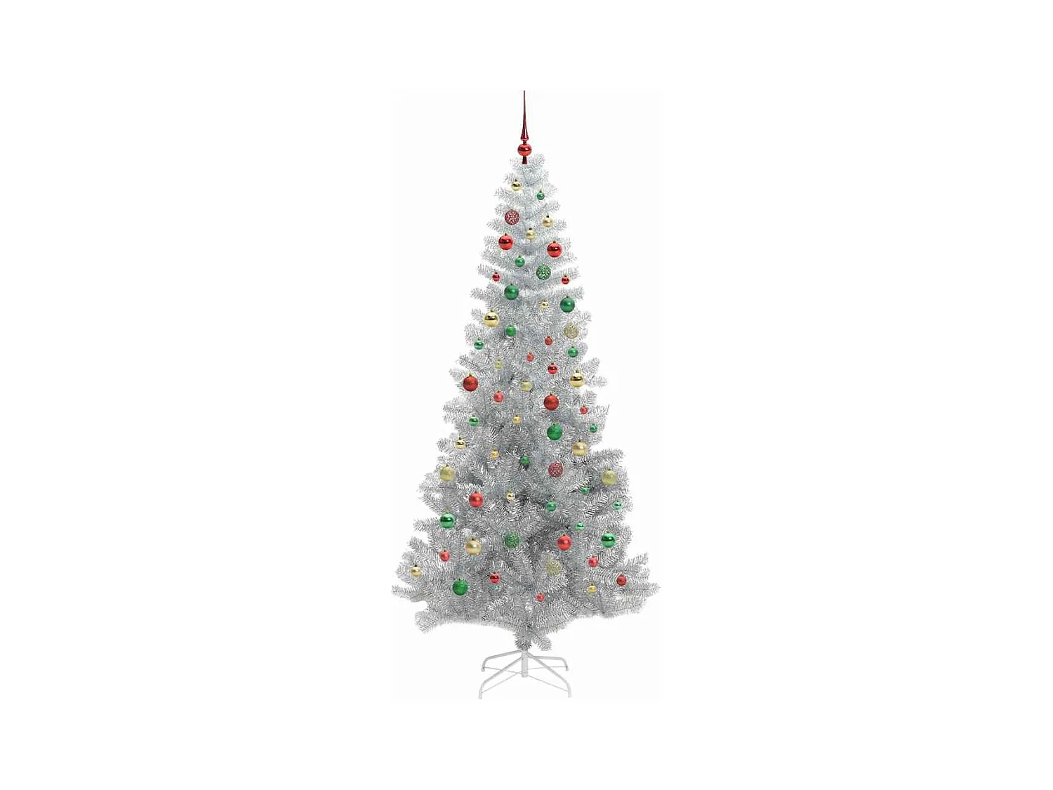 Árbol de Navidad con 300 LED con soporte Plateado 210 cm PET