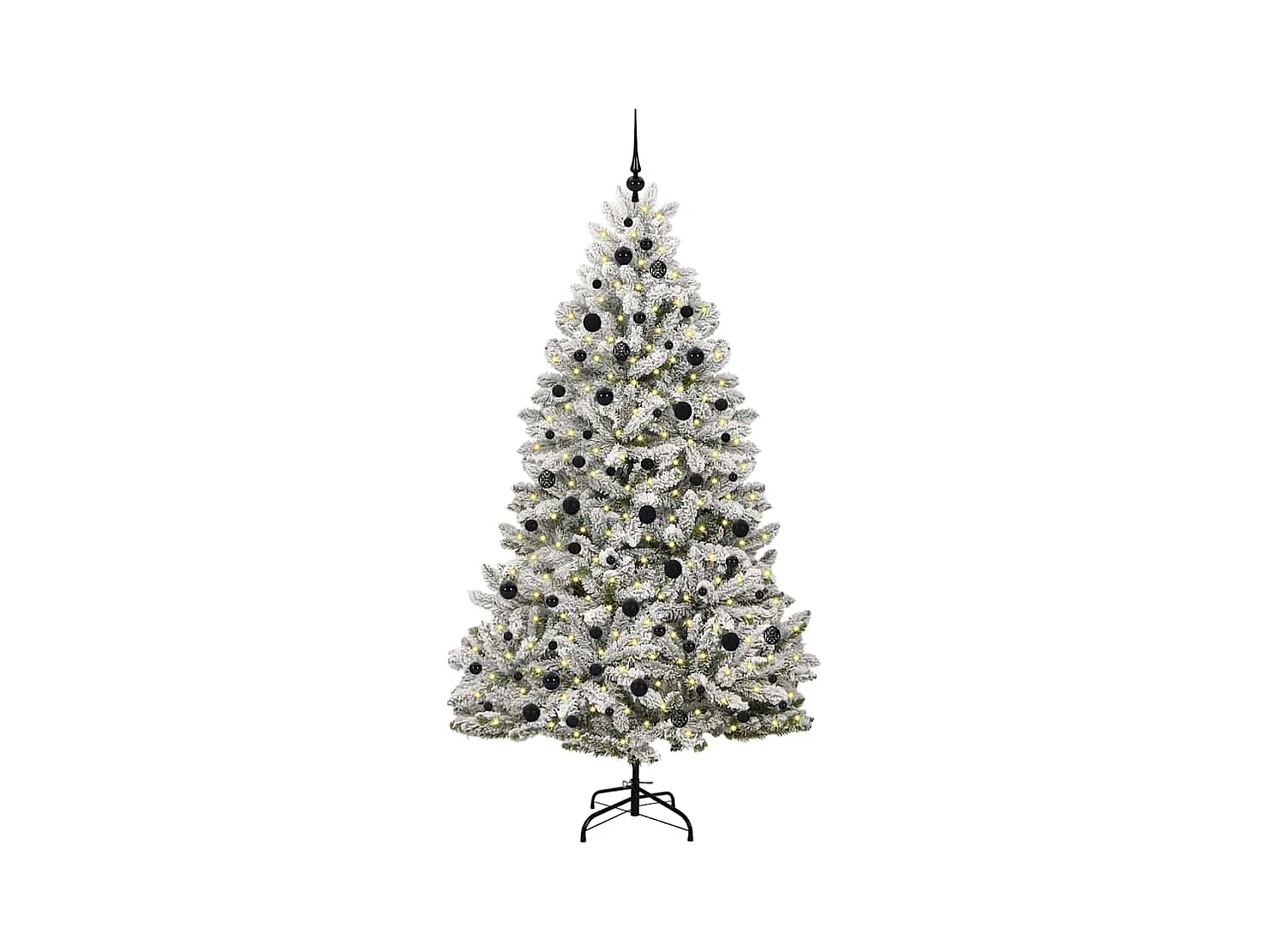 Sapin de Noël artificiel Vert et blanc 210 cm PVC et métal
