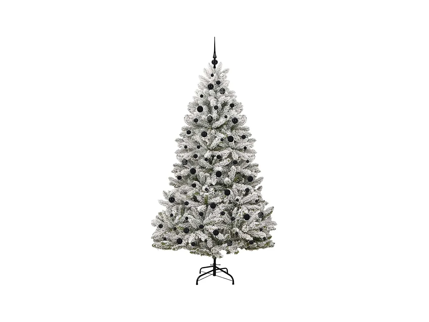 Sapin de Noël artificiel Vert et blanc 210 cm PVC et métal