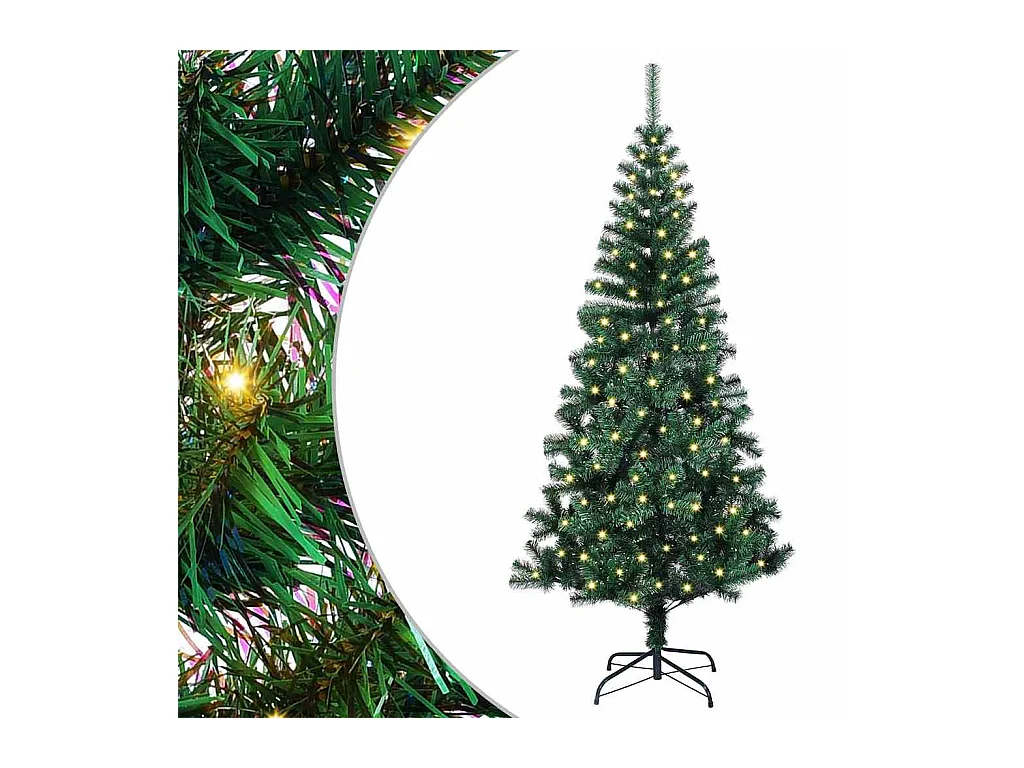 Árbol de Navidad Artificial Preiluminado Verde 150 cm