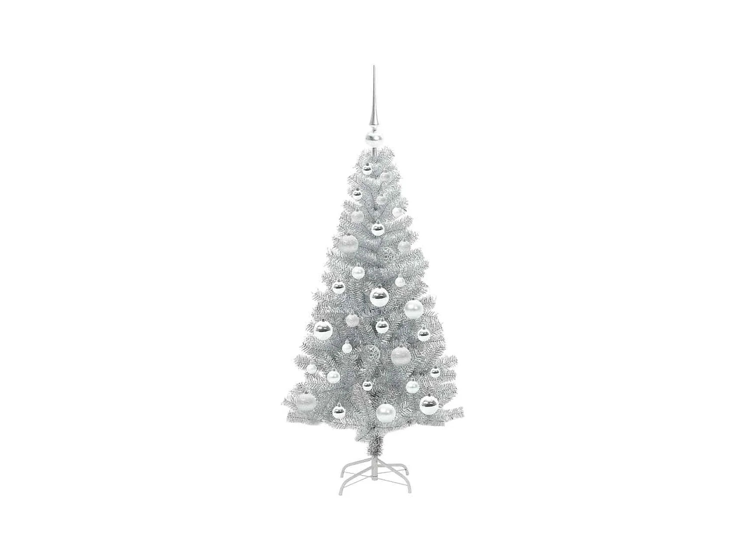 Árbol de Navidad con 150 LED con soporte Plateado 120 cm PET