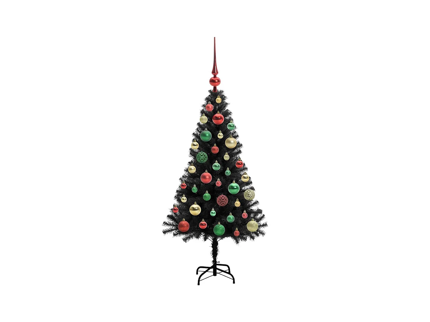 Árvore de Natal com 150 LEDs com suporte Preto 120 cm PVC
