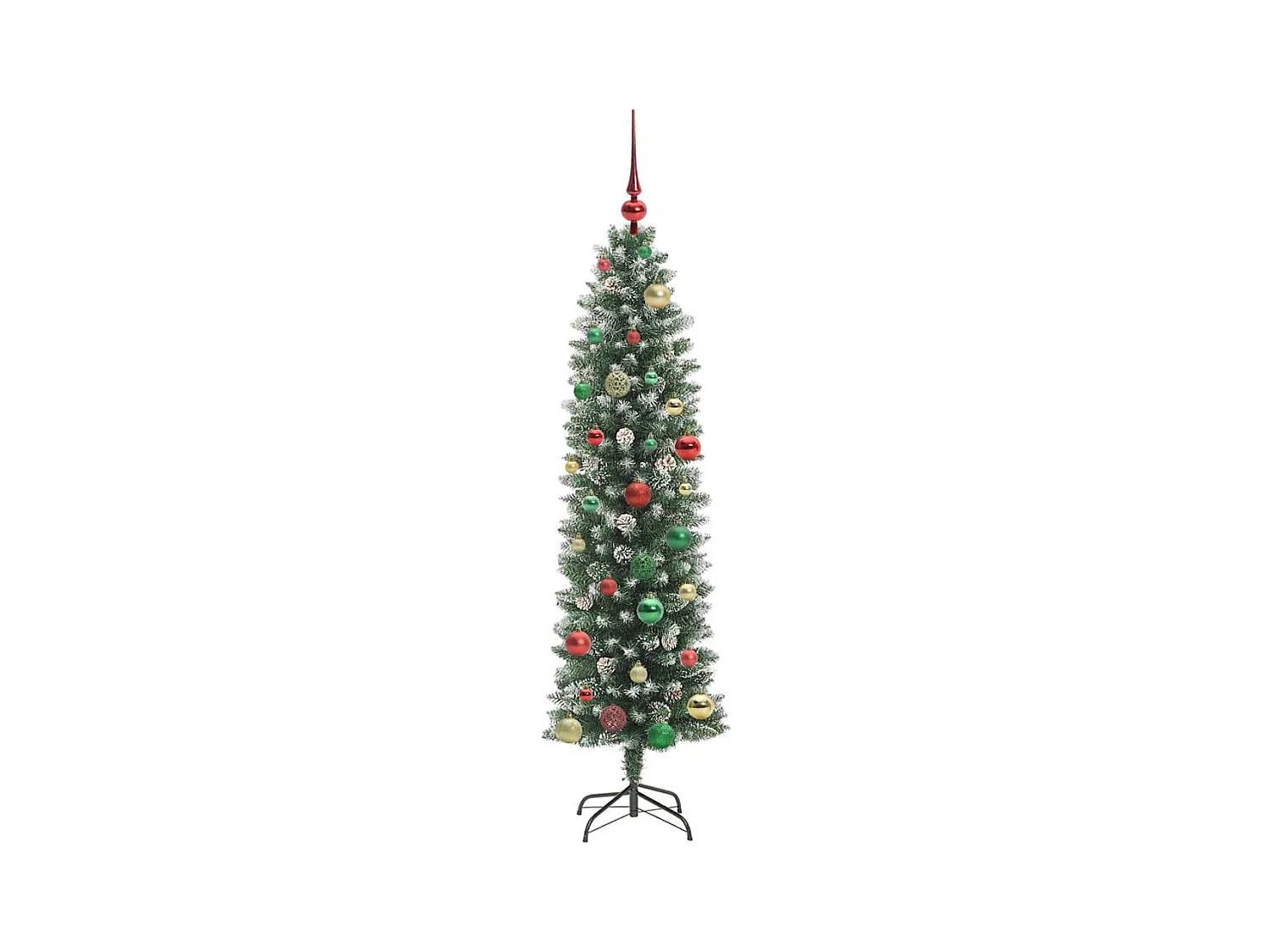 Arbre de Noël artificiel slim avec 150 LED Vert et blanc 150 cm