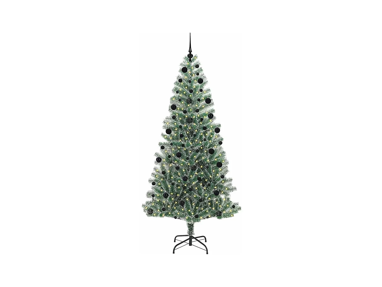 Árbol de Navidad Artificial Nevado con Luz LED Verde y 210 cm