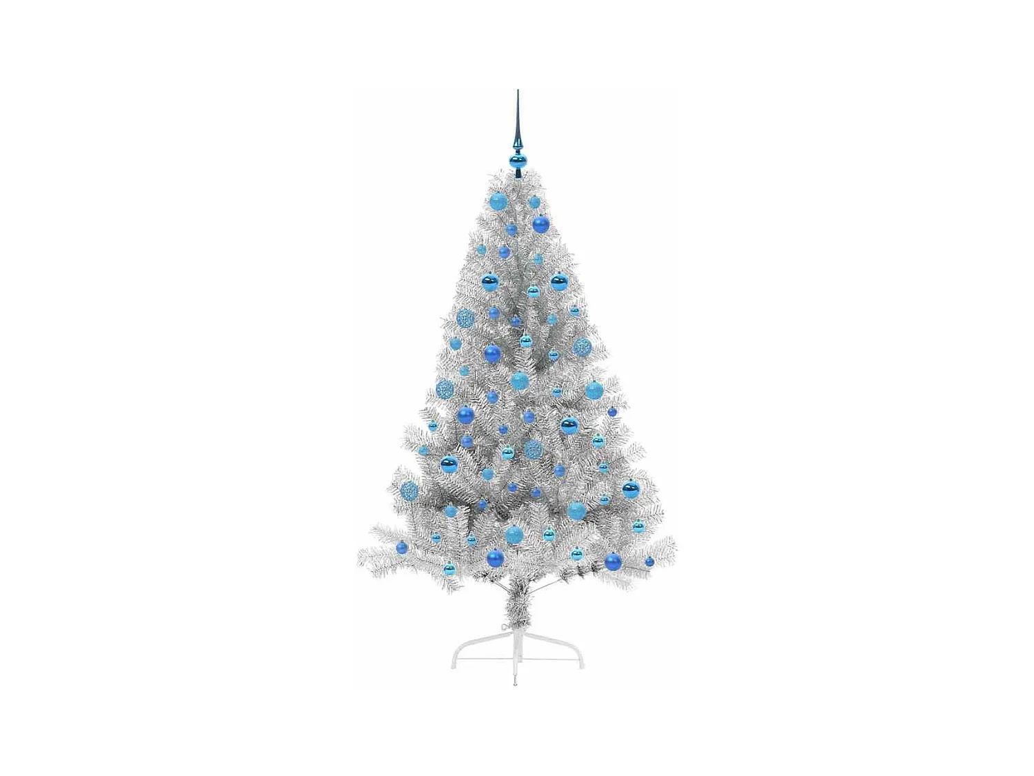 Sapin de Noël artificiel pré-éclairé Argent 180 cm PET