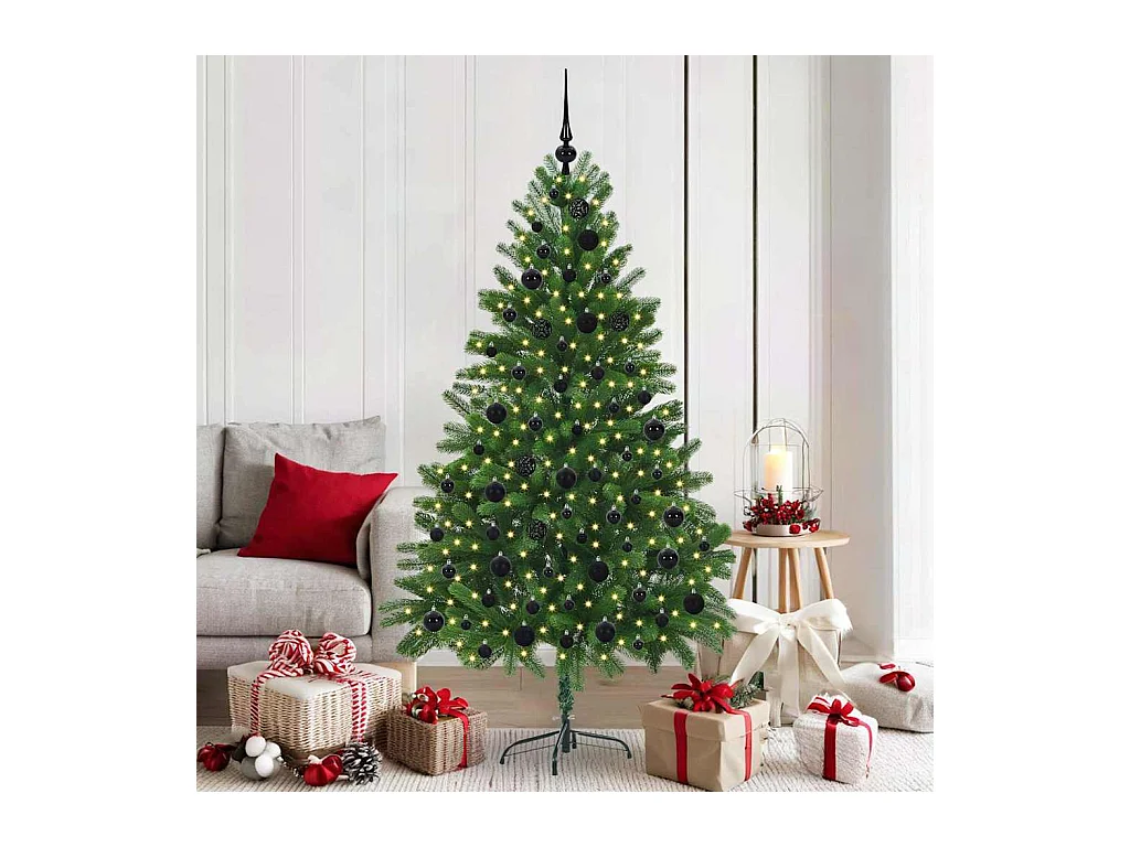 Sapin de Noël avec 300 LED avec support Vert 180 cm PE