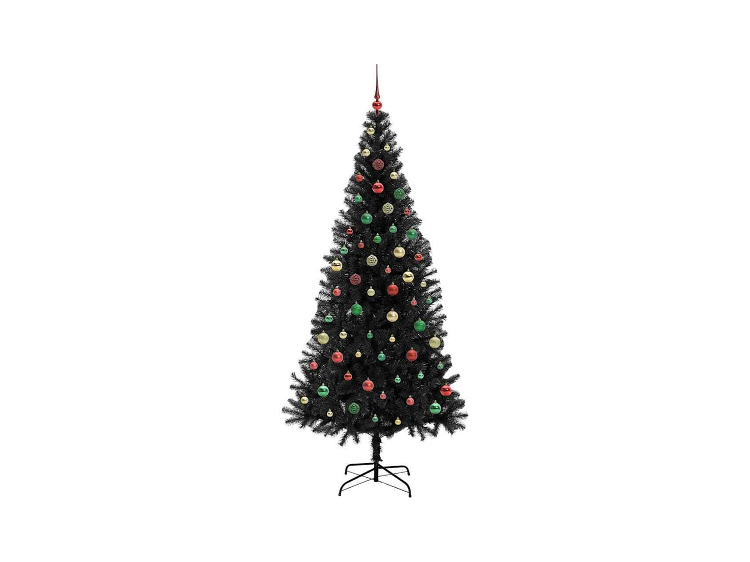 Sapin de Noël avec 300 LED avec support Noir 210 cm PVC