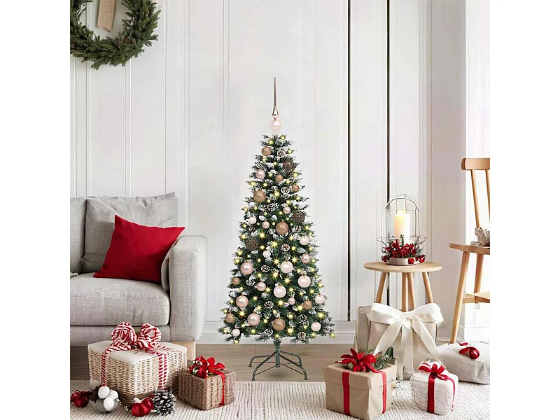 Sapin de Noël artificiel avec 150 LED Vert 55 x 55 x 120 cm