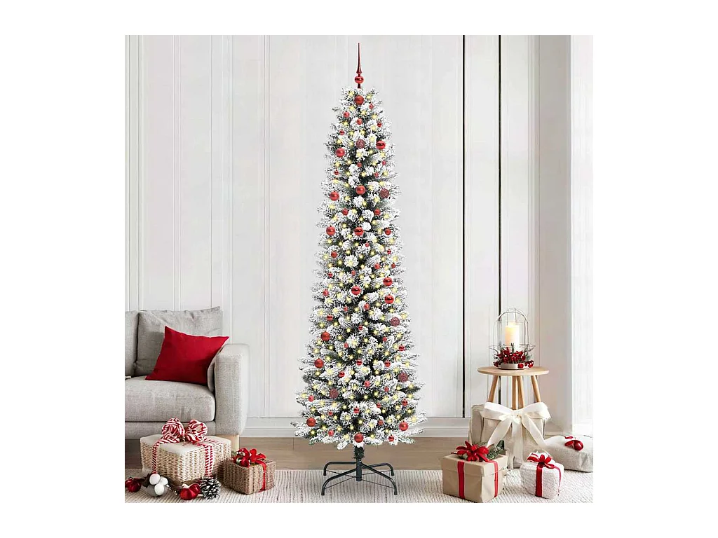 Sapin de Noël artificiel avec 300 LED Vert et blanc 240 cm