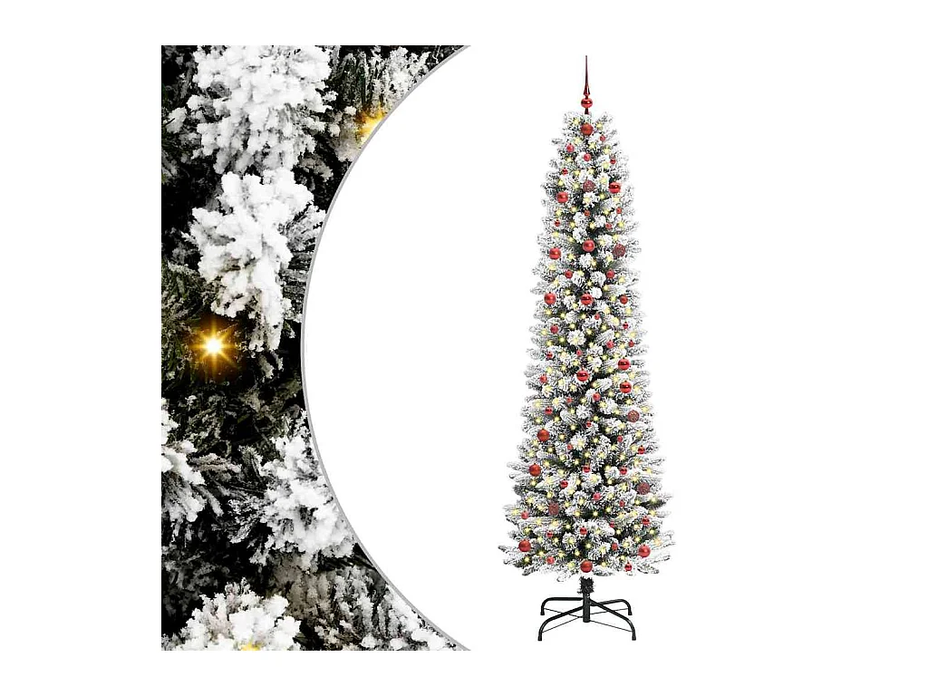 Sapin de Noël artificiel avec 300 LED Vert et blanc 240 cm