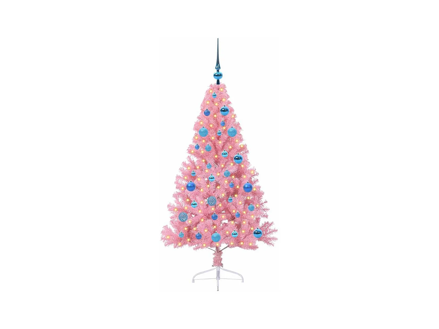 Árbol de Navidad Artificial Preiluminado Rosa 150 cm PVC