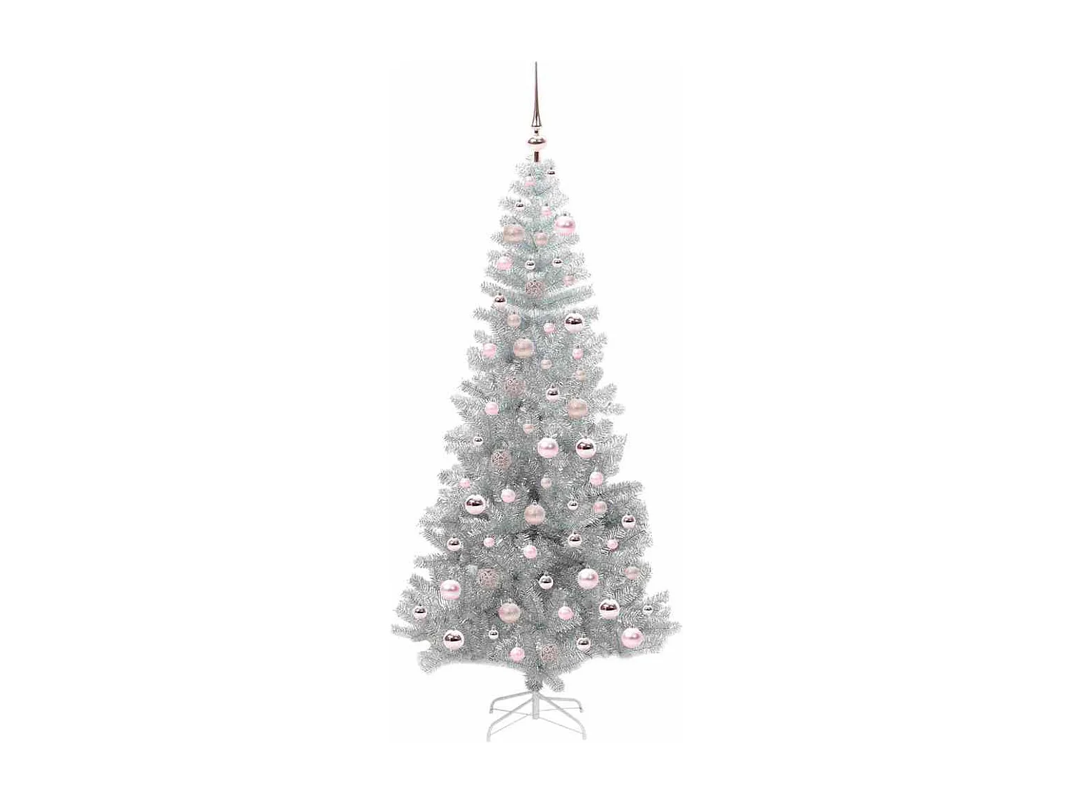 Sapin de Noël avec 300 LED avec support Argent 180 cm PET